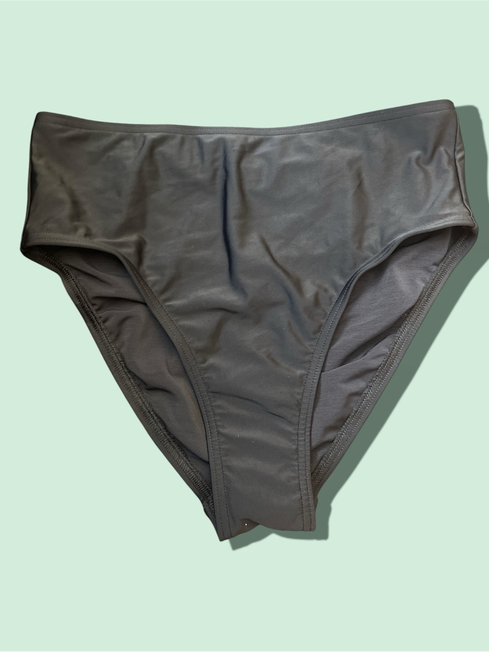Lands' End Women's High-Waist Swim Bottoms - Charcoal Gray